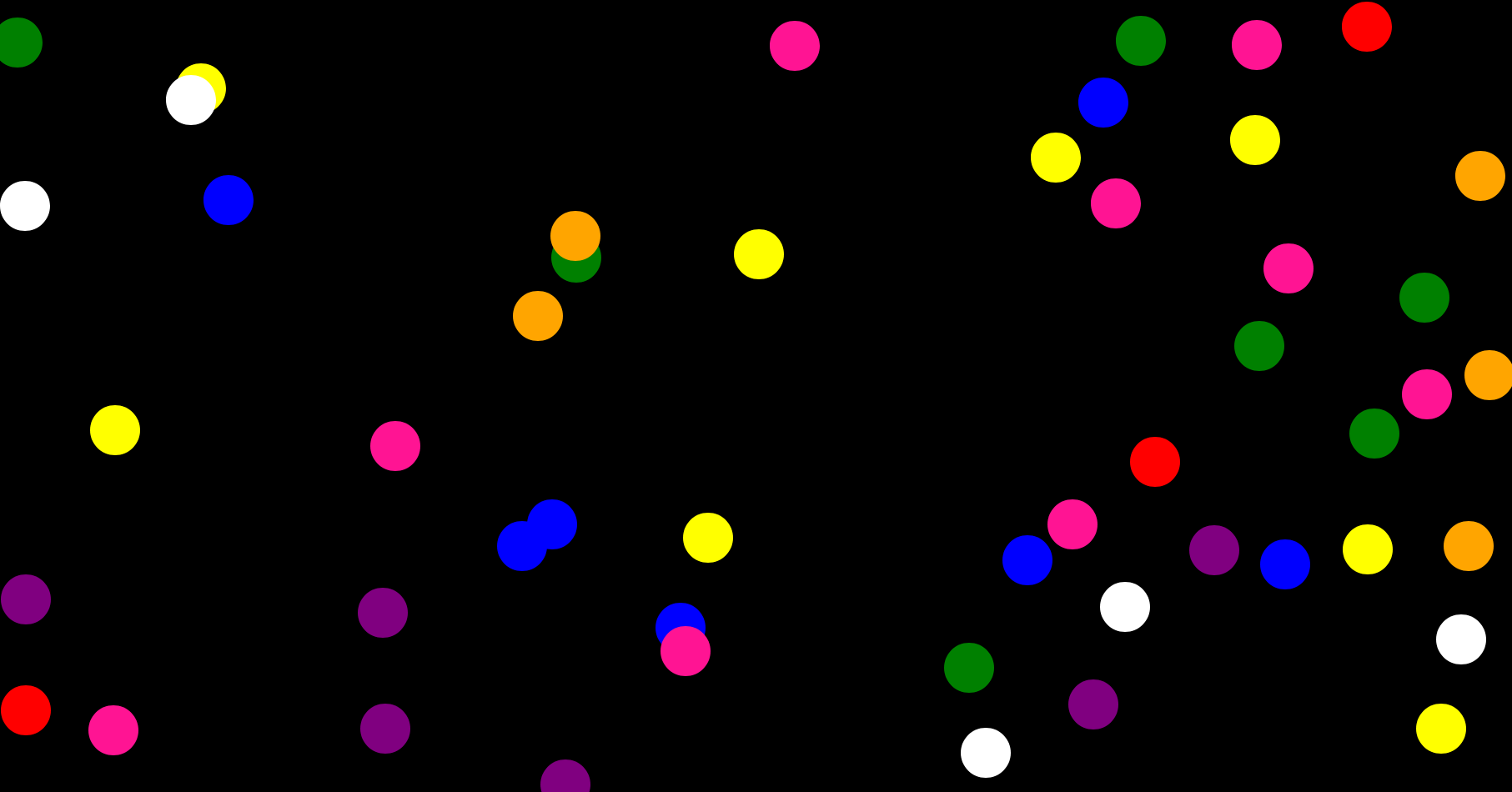 fonds noir et balles colorées